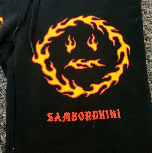 Samborghini Smiley Flame Sweat Shorts - Picture 2 of 5